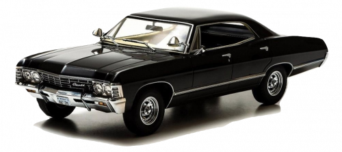 19001-GL-BLACK-1967-Chevy-Impala-4-door-sport-sedan-Hard-Top-Supernatural-TV-Show-Diecast-Model-_burned